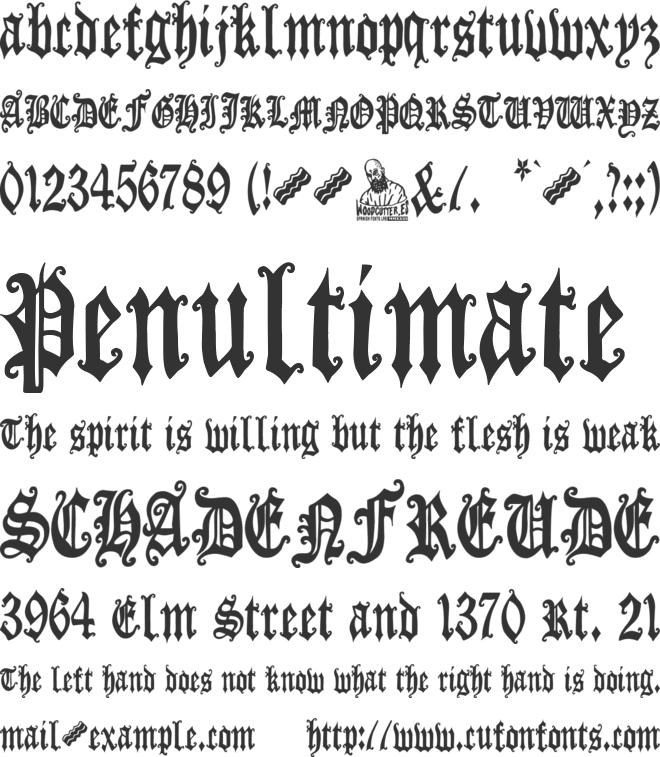 Gothic Panceta font preview