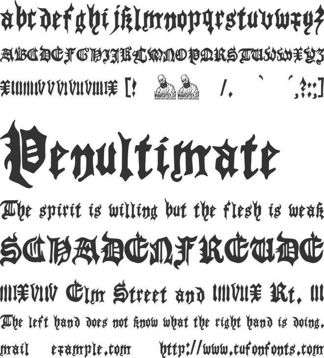 Gothic Marriage font preview