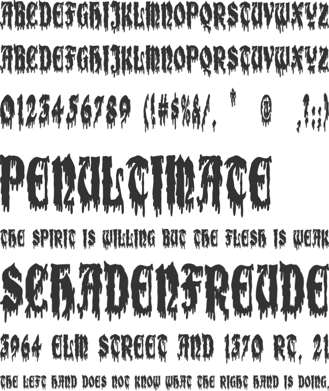 Extreme Bloody Gothic font preview