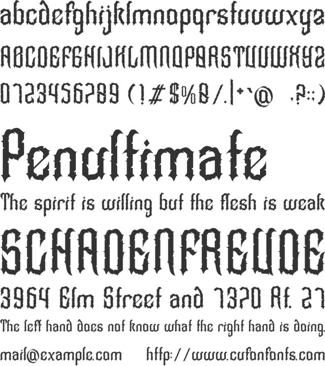 Tavelins font preview