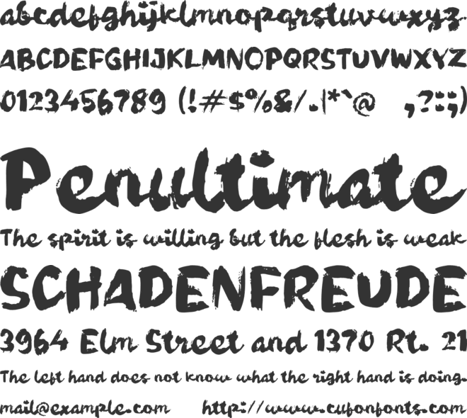 Taktuk Brush font preview