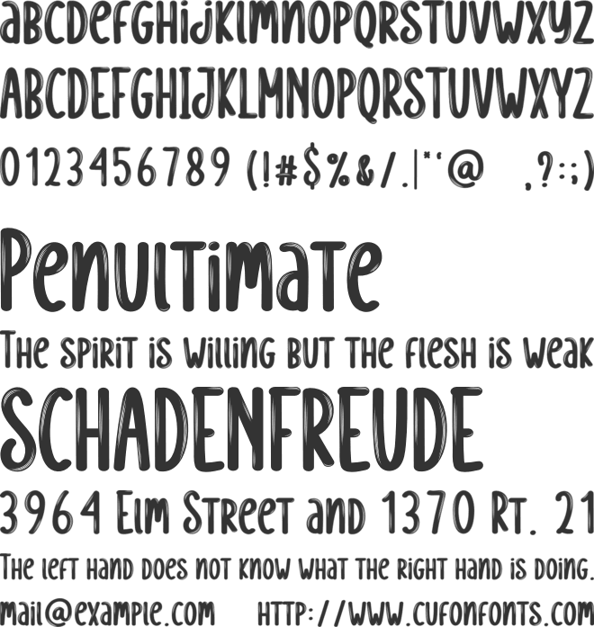 Journal font preview