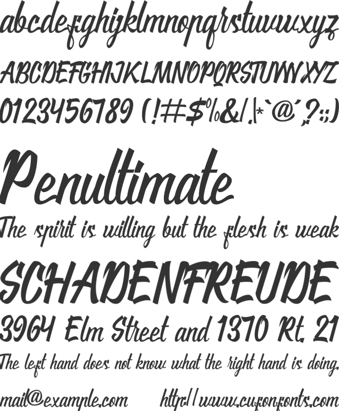 Qucluck font preview