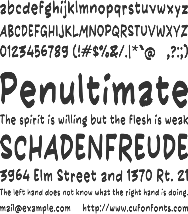 Tadugin font preview