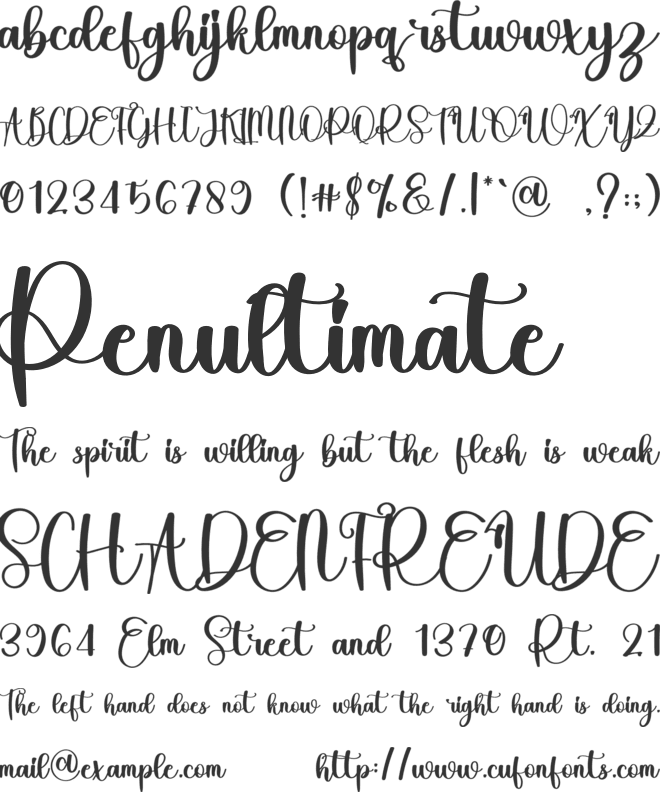 Lasting font preview