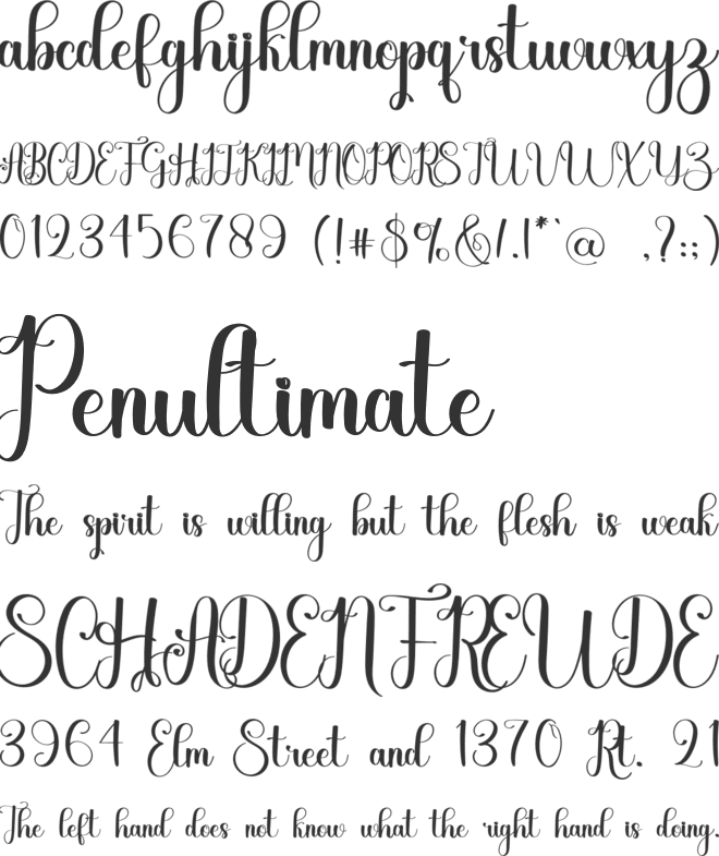 Animals font preview