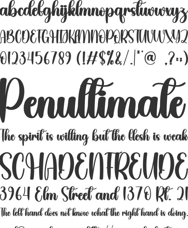 Billowy font preview