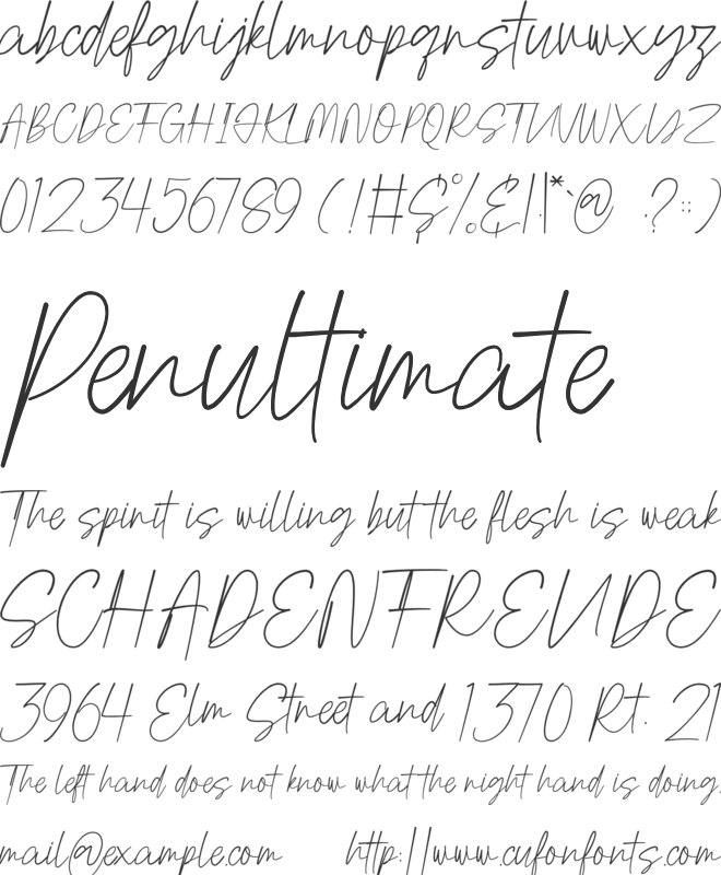 Genitha font preview