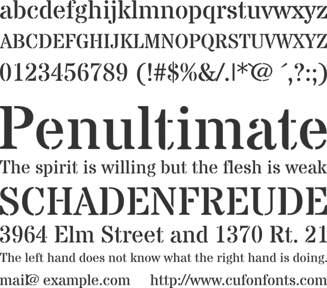 Stardos Stencil font preview