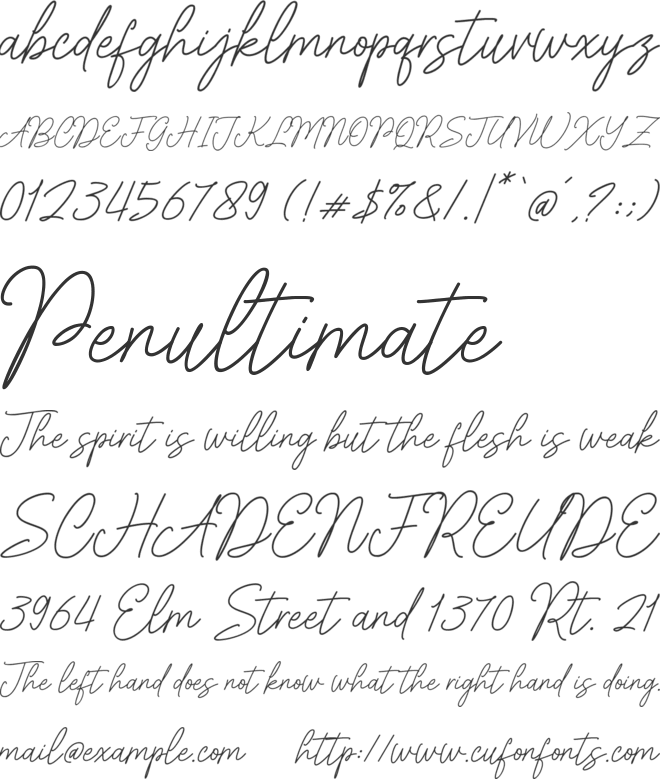 Amirallia font preview