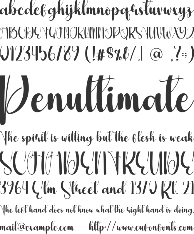 Frighten font preview