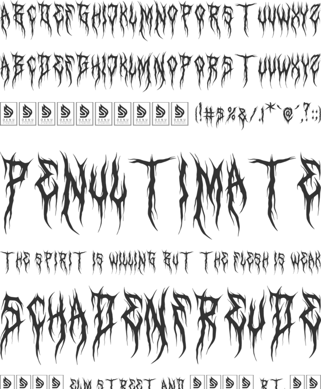 Deathcore font preview