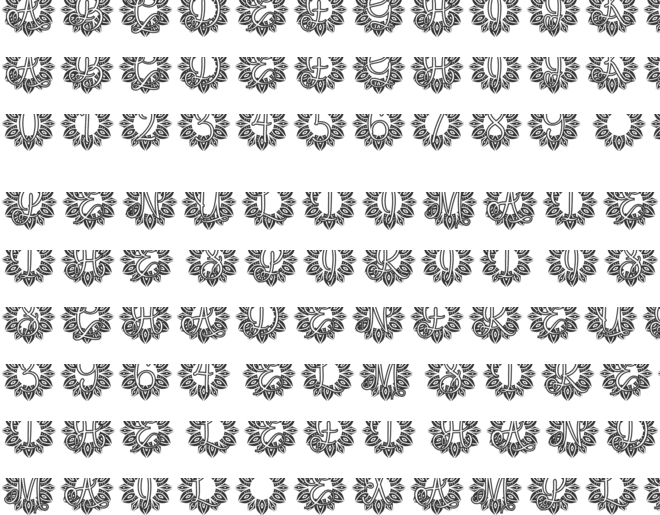 Sense Mandala Monogram font preview