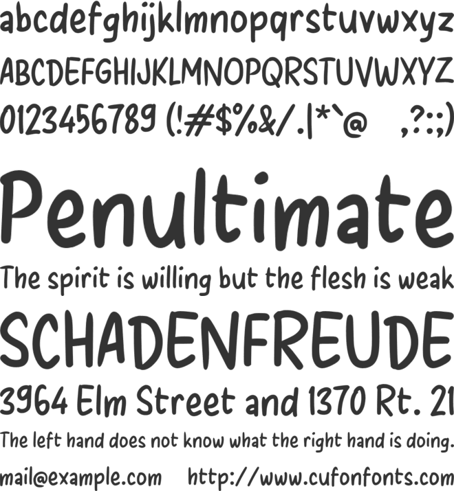 Takadung font preview