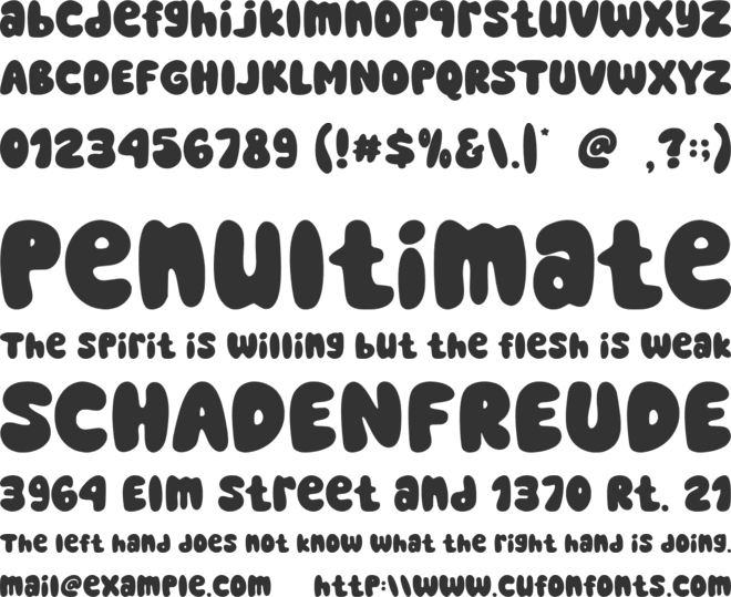 Bubble Bright font preview