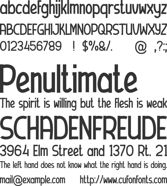 SUNRACE font preview