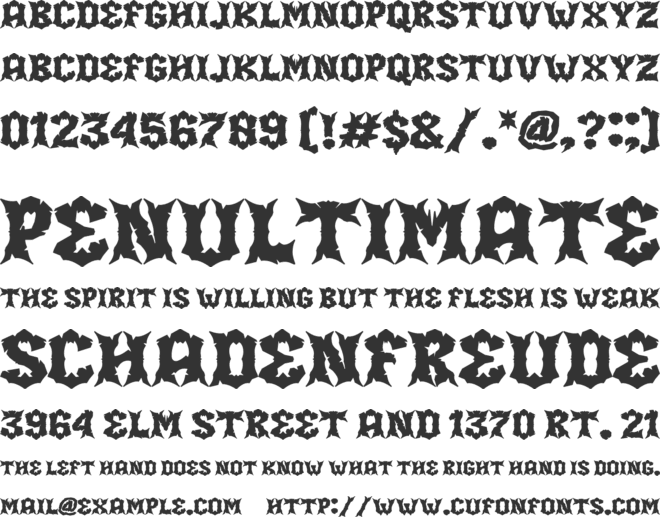 Metaloxcide font preview