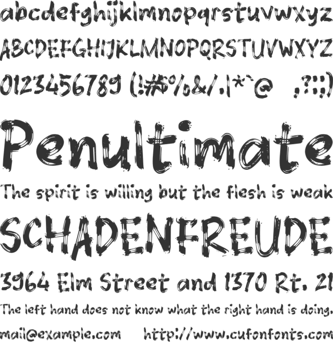 Tabaleni font preview