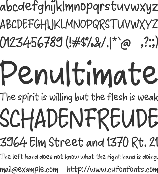 Tanthink font preview