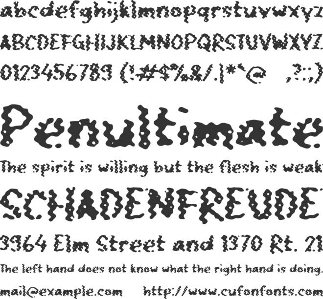 Tabetone font preview