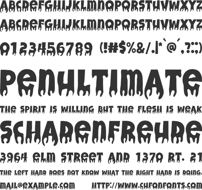 Handwriting Blood font preview