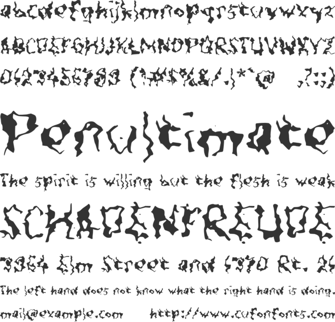 Taowahi font preview