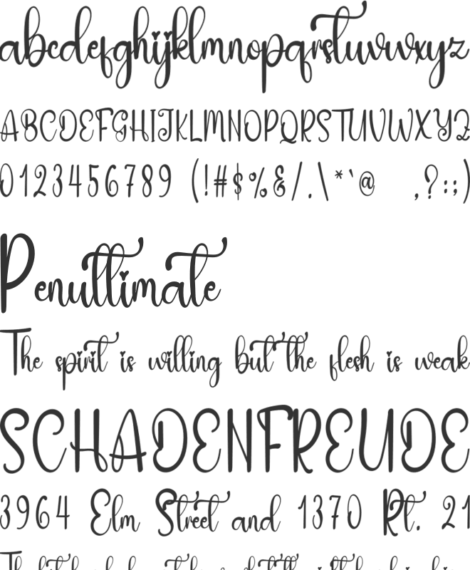 Beautiful Winter font preview