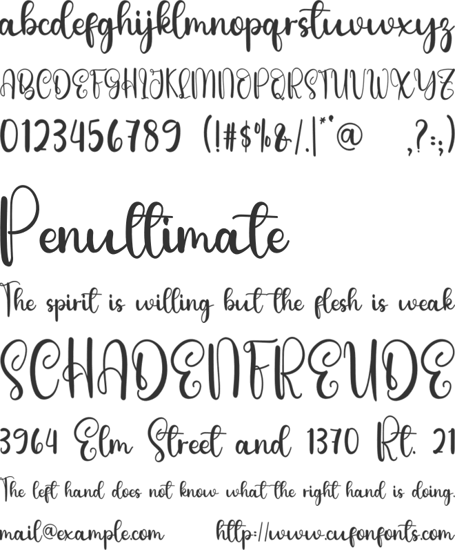 Baby Samantha font preview