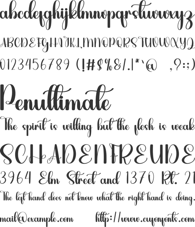 Balegia font preview