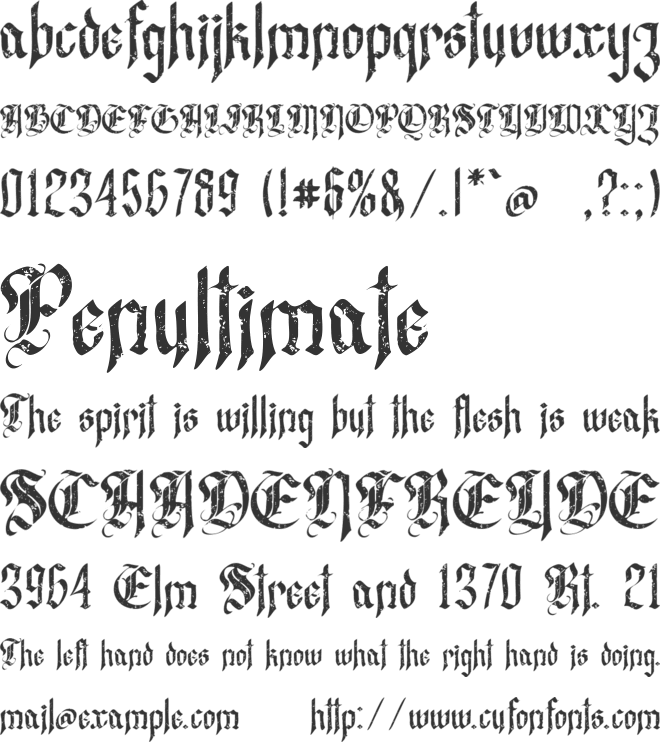 Westend Ridge font preview