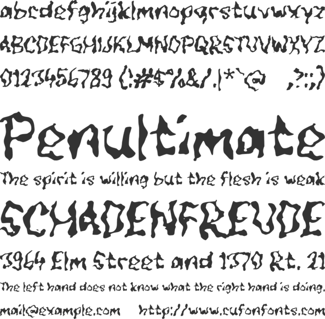 Tabengi font preview