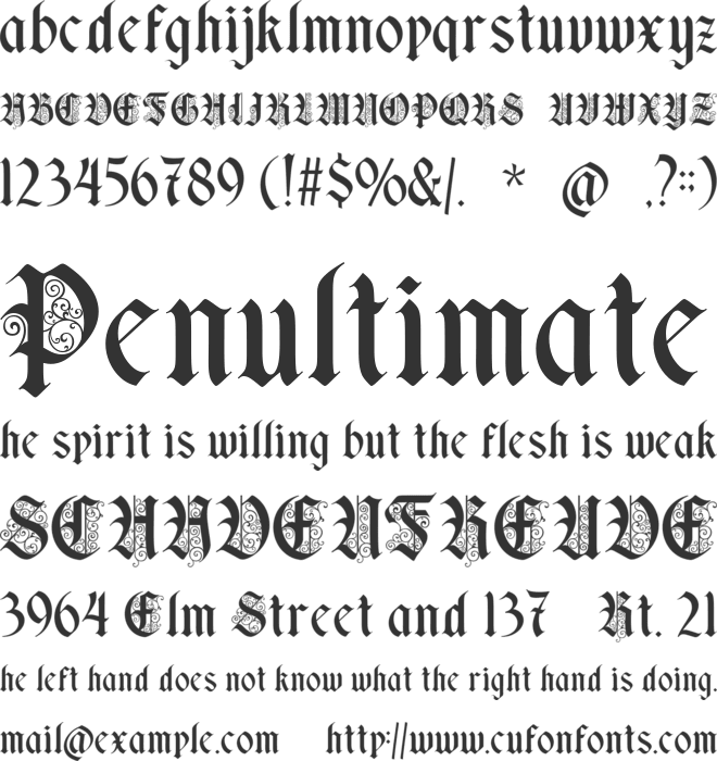 Underdove font preview