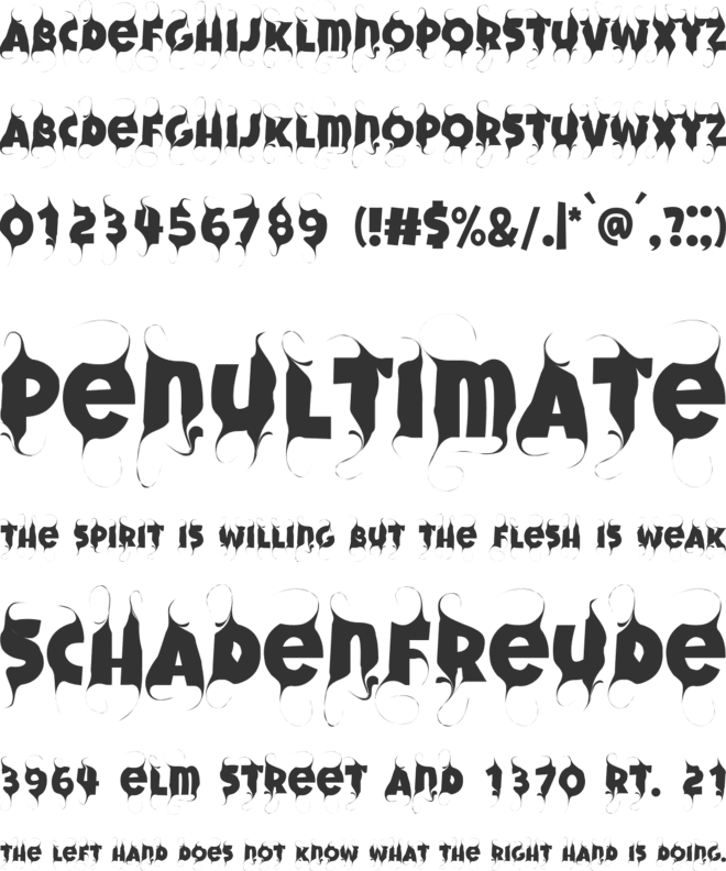 Thornblade font preview