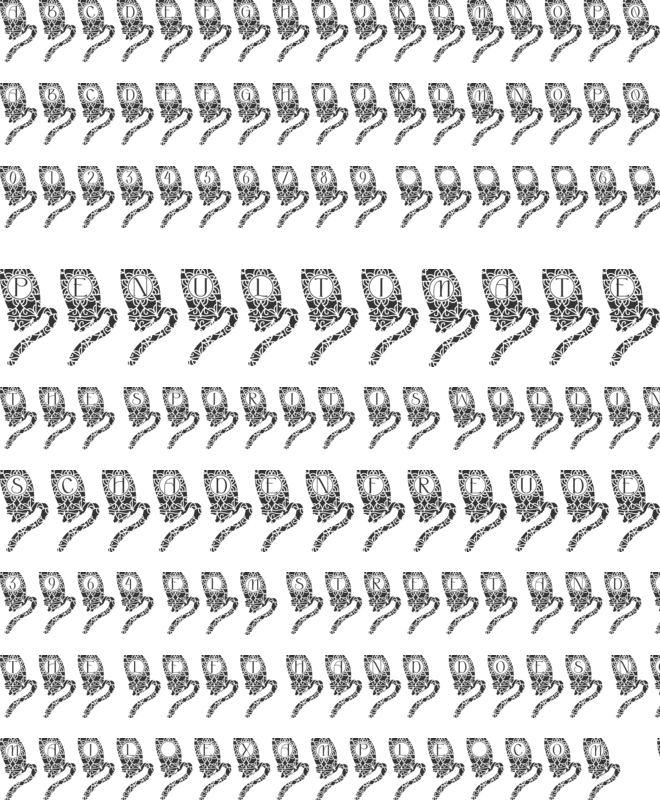 Playful Cat Mandala Monogram font preview