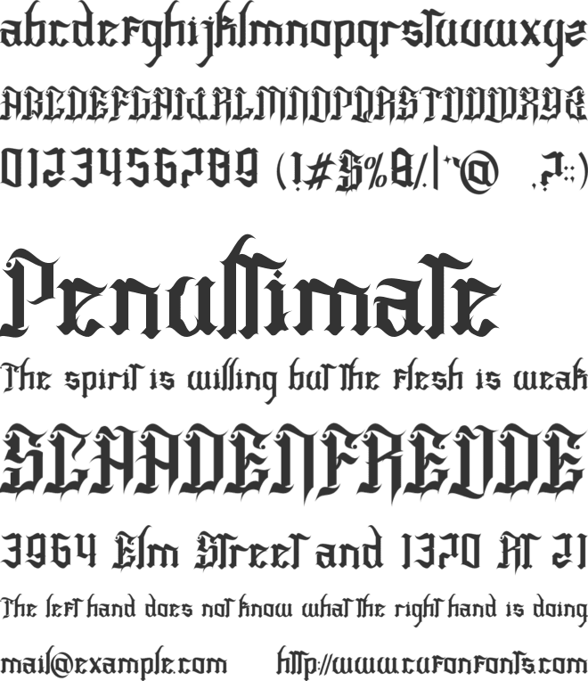 Rhoevad font preview