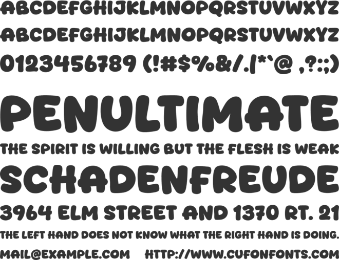 Moodcake font preview