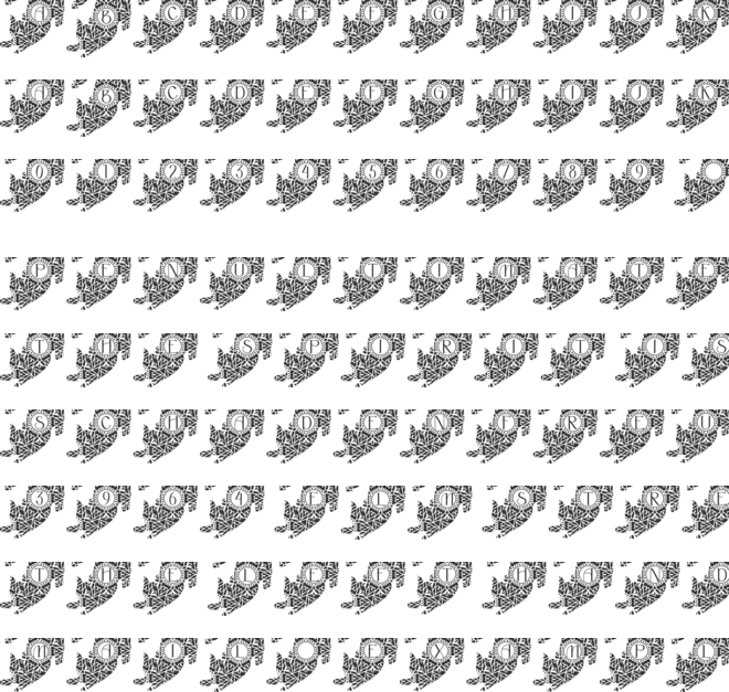 Relaxed Cat Mandala Monogram font preview