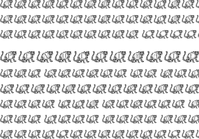 Excited Cat Mandala Monogram font preview