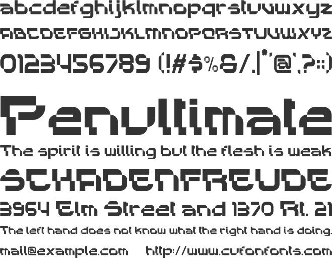 Glitech font preview