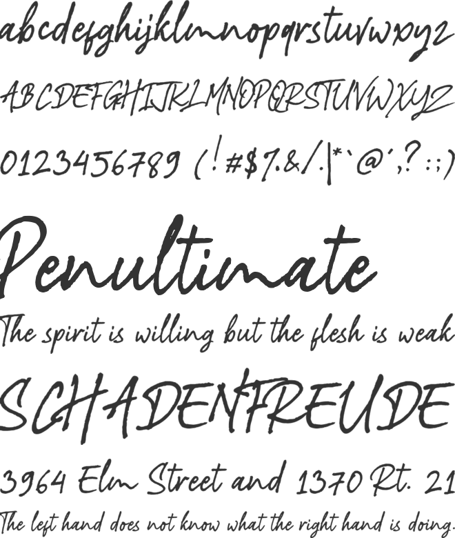 Milenia font preview