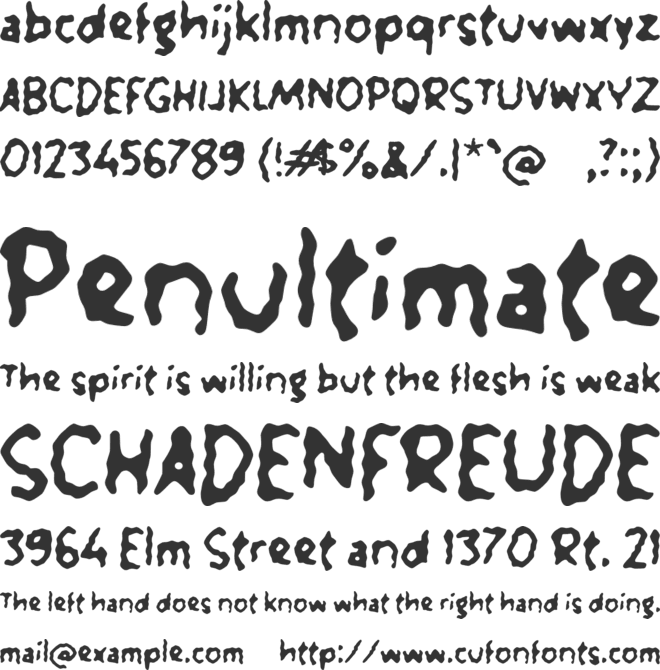 Tamtome font preview