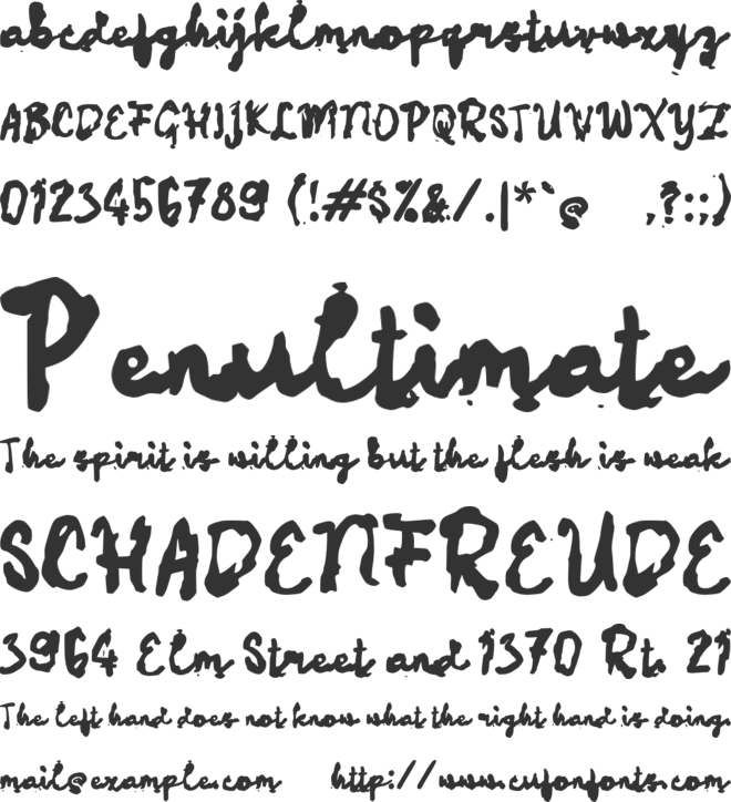 Tarojeng font preview