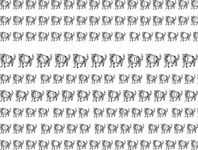 Lovely Cat Mandala Monogram font preview