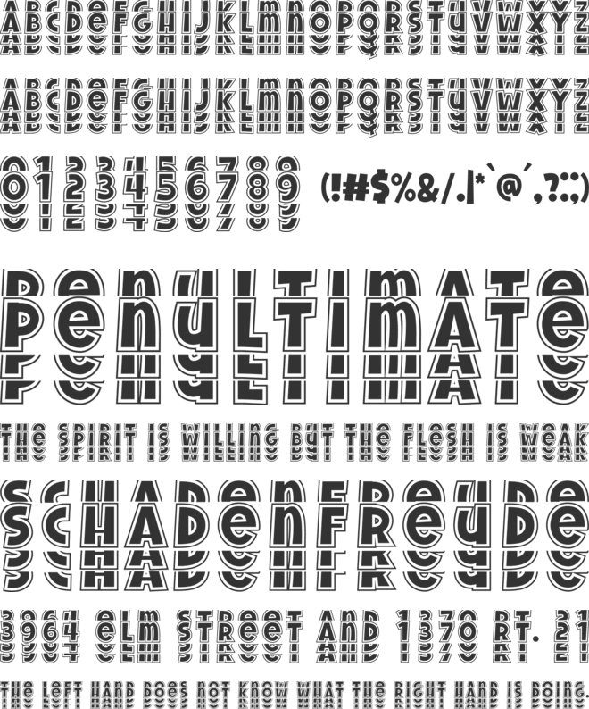 Handwriting Varsity Stacked font preview