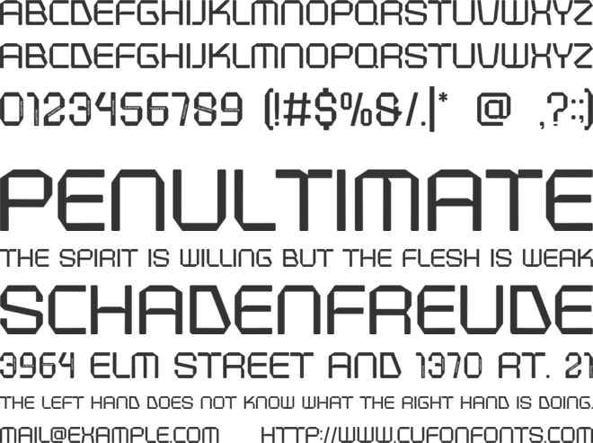 Universa font preview
