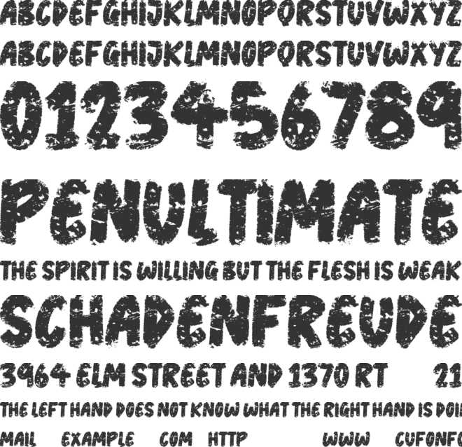 Grunge Music font preview