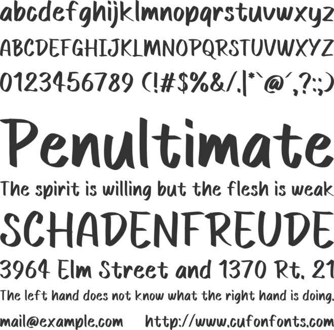 Sabrick carton font preview