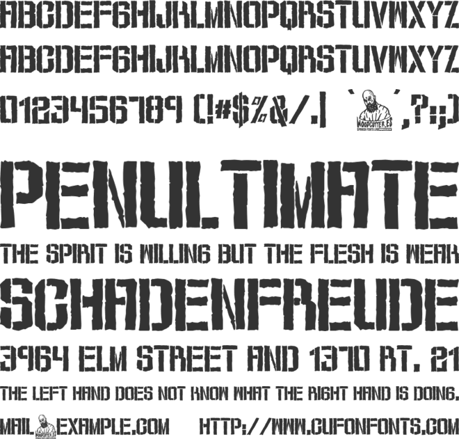 Memories Stencil font preview