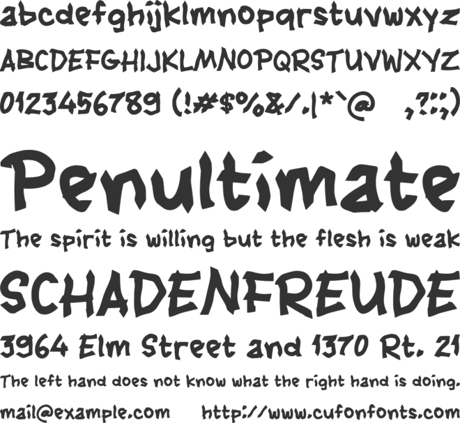 Uagrafe font preview