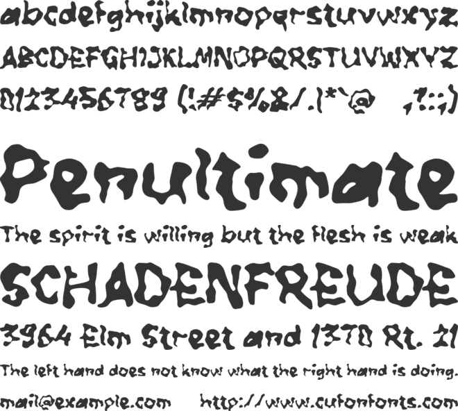 Ugongange font preview